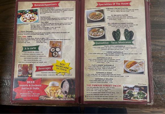 El Machete Menu (2)