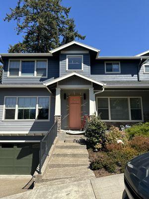 Very proud New gutters, roof and grounds cleaning, we even cleaned the windows and freshened up the landscaping. 6 colors and a Ton of fun!