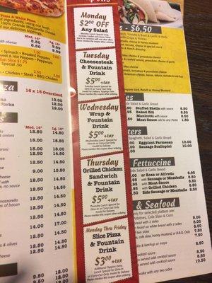 Coupons in every menu