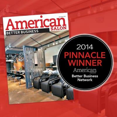 We're very excited to announce we have won the 2014 Pinnacle Award from American Salon Magazine!