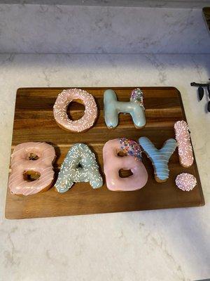 Custom donuts for gender reveal!!