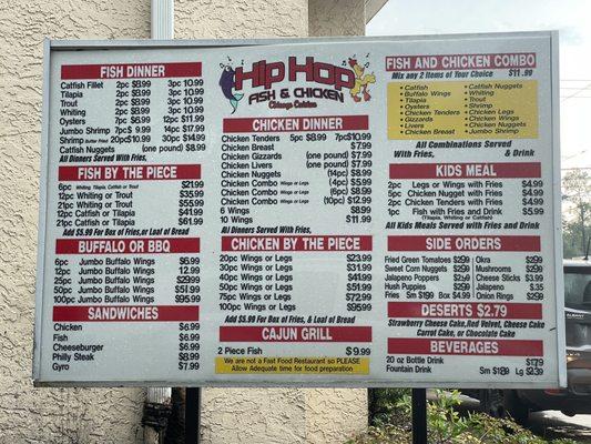 Updated menu