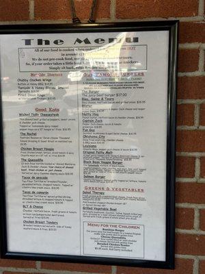 The menu