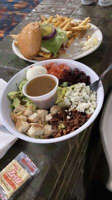 Cobb salad and Cheeseburger special