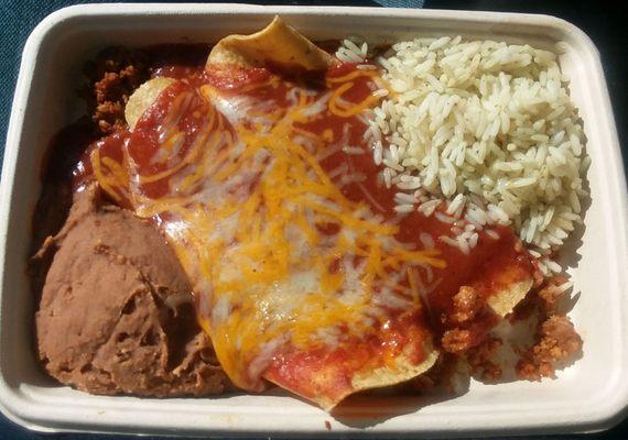 The $5.50 enchilada plate it was yummy