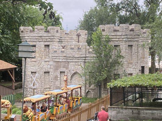 Train and castle