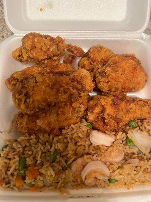 Fried Chicken Wing and rice