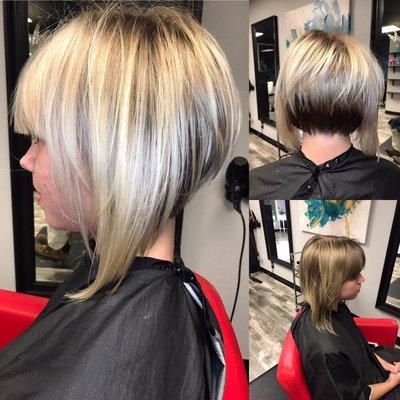 Blonde Balayage and cut done by Katie