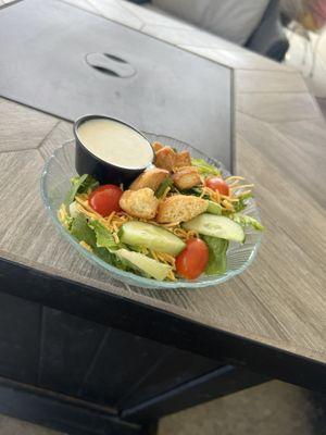 Side house salad with ranch dressing