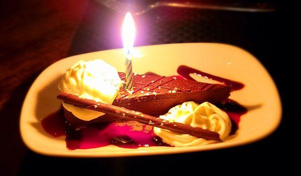 Black and Blue Flourless Cake