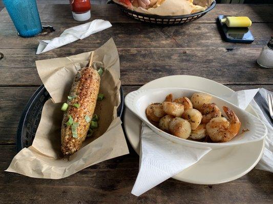 Broiled Scallop & Shrimp combo with Street corn