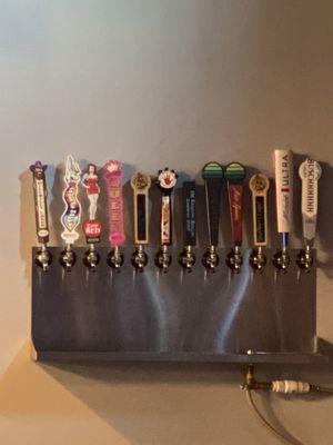 Craft beer on tap along with domestics on tap and in bottle.