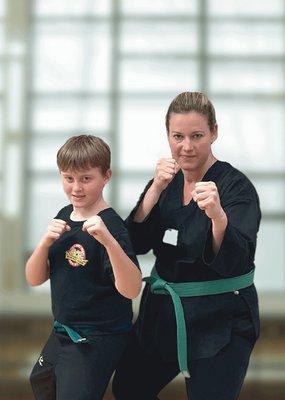 Martial arts adult and kid friendly training