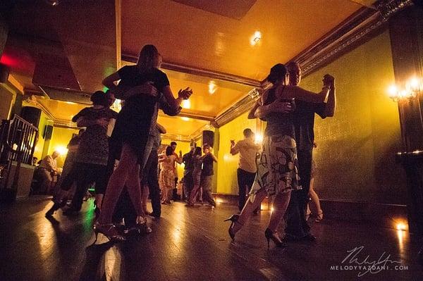 Dancing at the Tuesday night milonga (social dance)