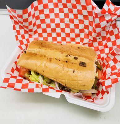 "TORTAS" Traditional Mexican sandwich stuffed with your choice of meat asada, pork or chorizo.