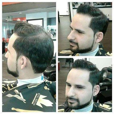 traditional haircut with beard