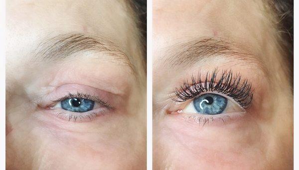 Natural before and after, classic lashes