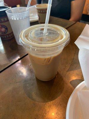 Iced coconut caramel latte