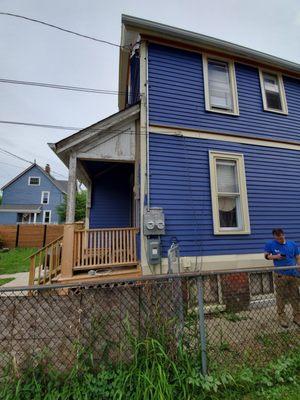 Duplex service upgrade. Side by side house with separated basements.