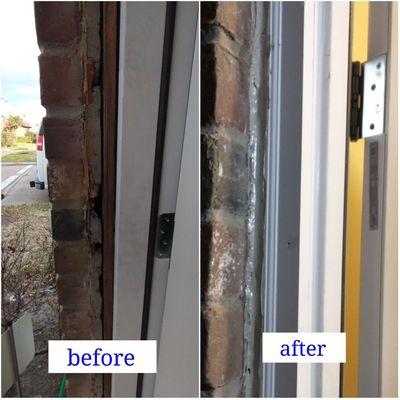 Before after of door frame