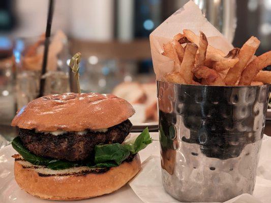 Burger and fries