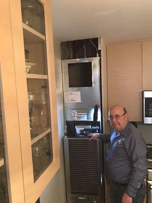 New water source heat pump unit & cabinet install.