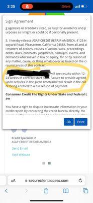 There was a contract in place fail to help they tell you a date but push it back to a month it's been a year already no answer