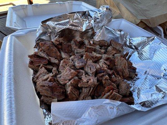 Carne asada from the grill