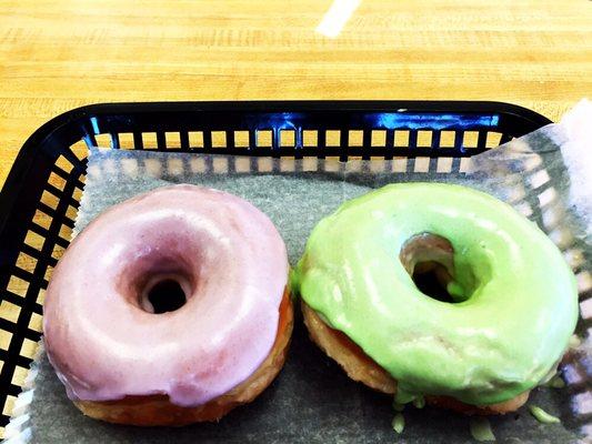 Green Tea and Taro donut