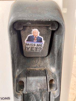 On the gas pump holder