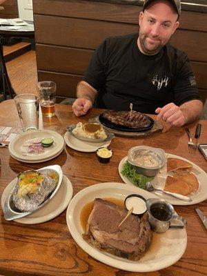 Prime Rib, The Steak, Hot Crab Dip