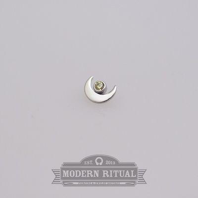 18k white gold moon with citrine gem from Anatometal.