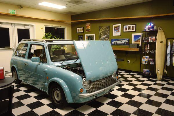 Nissan Pao parked inside our cafe