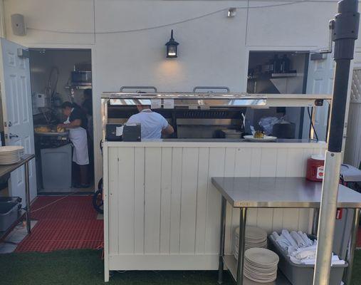 Partial view of the kitchen preparation area