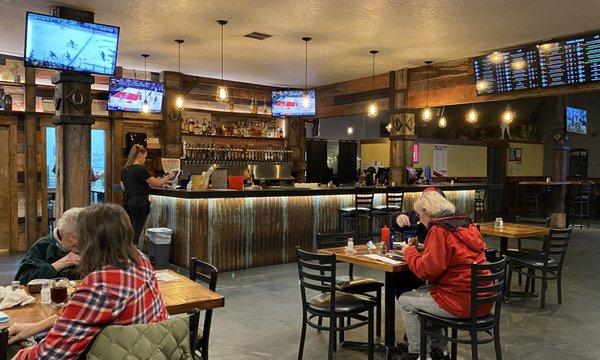 Inside dining room and counter/bar