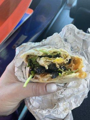 Vegetarian breakfast burrito