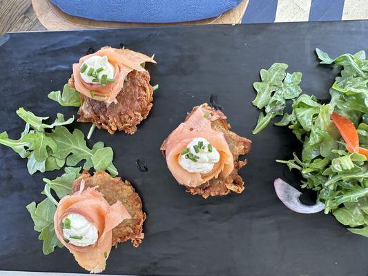 latkes with smoked salmon