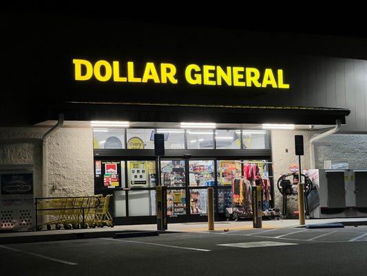 Front of the store at night