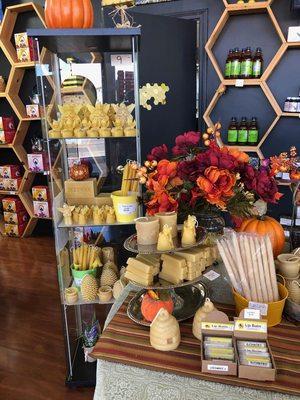 many many beautiful beeswax candles