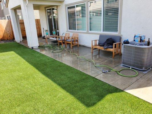 We install artificial turf as well