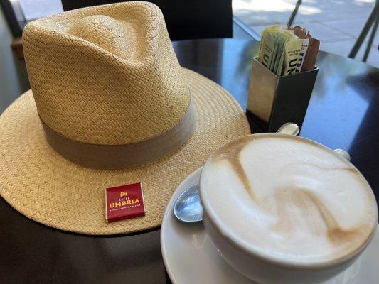 Cappuccino and a Panama hat