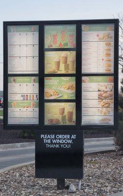 Drive-thru menu display