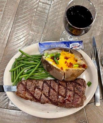 Steak dinner. Call ahead to reserve a seat.