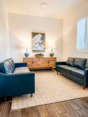 Group and individual therapy area for mental health stabilization in residential treatment crisis center in Hurricane, Utah.