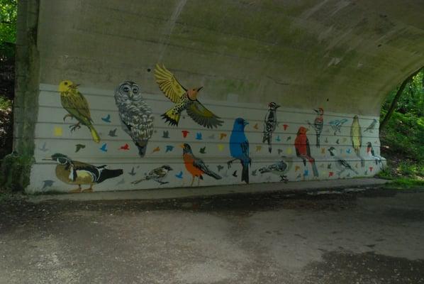 Bird Mural under Indianola.