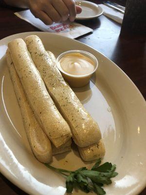 Breadsticks with Cheese Sauce & Parsley