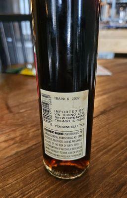 Back of bottle