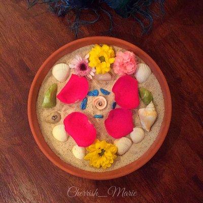 Sand mandala I created after the New Moon meditation.