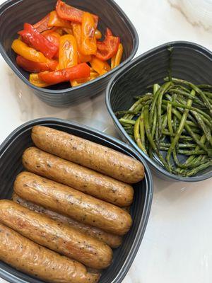 Organic Chicken Sausage, Bell Peppers and Asparagus