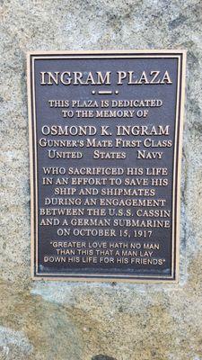 memorial to the Osmond Ingram in whose name is honored.